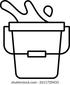 Bucket fill with water icon vector design. Outline illustration design for graphic design 