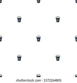 Bucket filled element background. gardening theme, with dots seamless pattern. Simple and modern Bucket creative wallpaper.