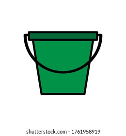 Bucket with filled line icon vector illustration