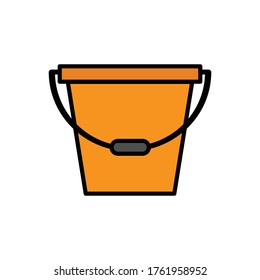 Bucket with filled line icon vector illustration