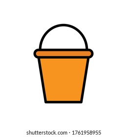 Bucket with filled line icon vector illustration