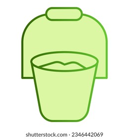 Bucket flat icon. Garden tool green icons in trendy flat style. Container gradient style design, designed for web and app. Eps 10