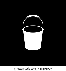 Bucket Flat Icon On Black Background
