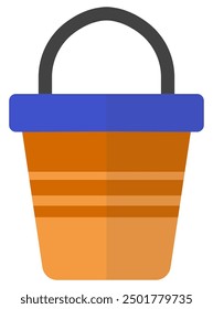 Bucket flat icon vector isolated on white background.