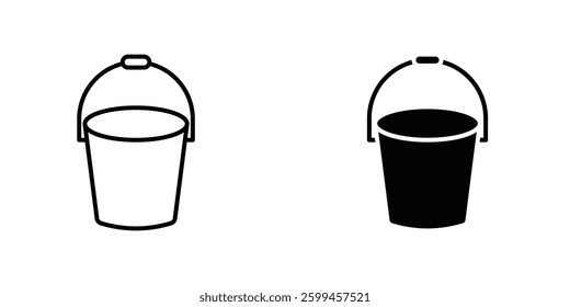 Bucket flat simple vector icons illustration set.