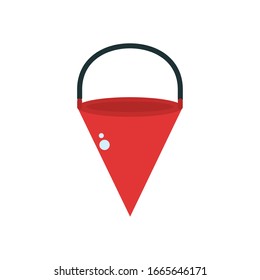 diseño de icono de estilo plano de cubo de construcción taller de mantenimiento de obra reparación de progreso trabajo y tema industrial Ilustración vectorial