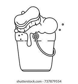 bucket with foam and brush