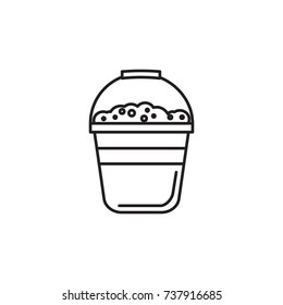 bucket of foam icon on white background