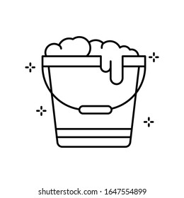 Bucket, foam icon. Simple line, outline vector elements of hygiene icons for ui and ux, website or mobile application