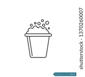 Bucket and Foam Icon Vector Template Illustration Design