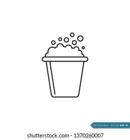 Bucket and Foam Icon Vector Template Illustration Design