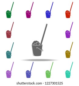 bucket with foam and mop icon. Elements of Cleaners in multi color style icons. Simple icon for websites, web design, mobile app, info graphics