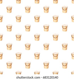 Bucket with foamy water pattern seamless repeat in cartoon style vector illustration