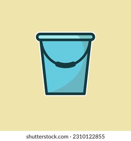 Bucket free vector icon on trendy design