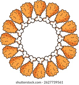 balde de frango frito, clipart, ilustração para fundos e texturas, círculo, quadro