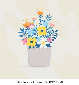 Bucket Full Contains Various Kinds of Flowers