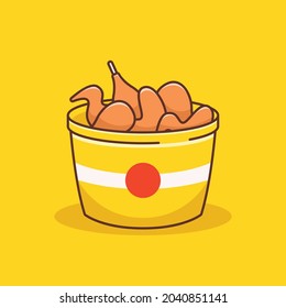 bucket full of fried chicken illustration