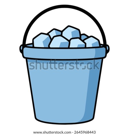 bucket full of ice flat color vector illustration template design