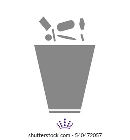 a bucket for garbage, icon, vector illustration EPS 10