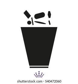 a bucket for garbage, icon, vector illustration EPS 10