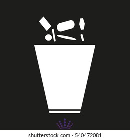 a bucket for garbage, icon, vector illustration EPS 10