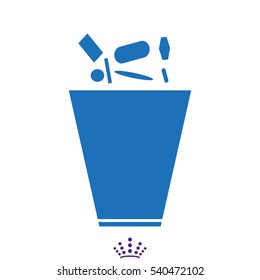 a bucket for garbage, icon, vector illustration EPS 10