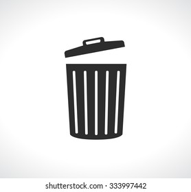 bucket garbage trash black icon sign