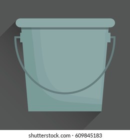 bucket gardening equipment over gray background. colorful design. vector illustration