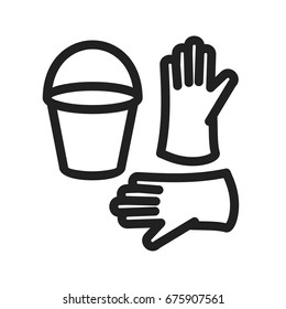 Bucket and Gloves