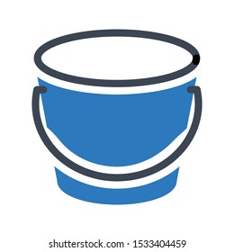 bucket glyph color vector icon