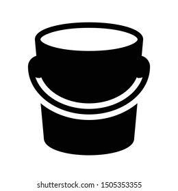 bucket glyph flat vector icon