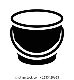 bucket glyph flat vector icon