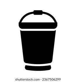 bucket glyph icon illustration vector graphic. Simple element illustration vector graphic, suitable for app, websites, and presentations isolated on white background