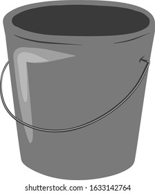 Bucket gray isolated on a white background. Vector. Gardening.