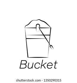 bucket hand draw icon. Element of farming illustration icons. Signs and symbols can be used for web, logo, mobile app, UI, UX
