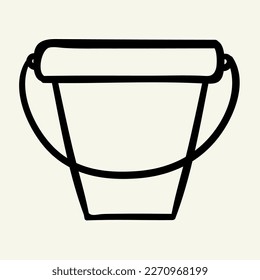 bucket. Hand drawn vector illustration