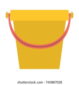 bucket with handle in colorful silhouette vector illustration