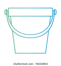 bucket with handle in degraded green to blue color contour vector illustration
