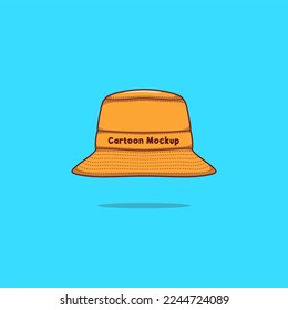 Bucket Hat Cartoon Mockup Vector Object
