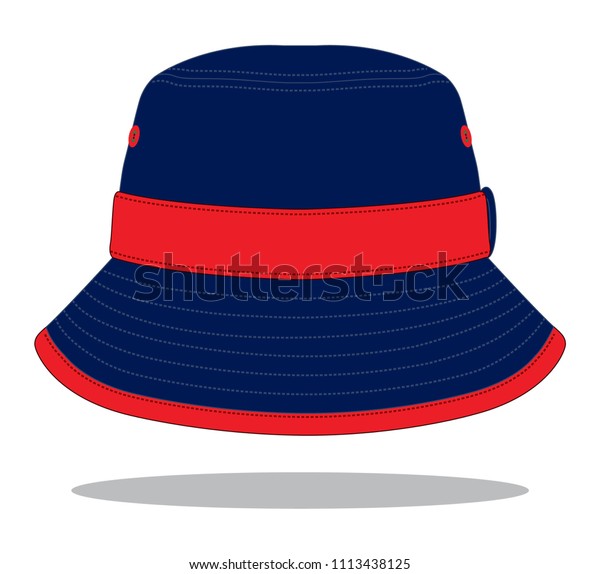 red and blue bucket hat