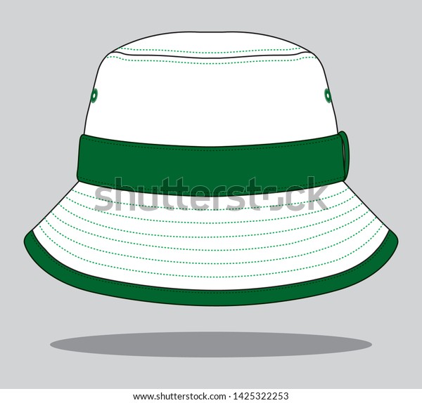 white and green bucket hat