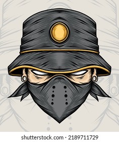 Bucket Hat Gangster Vector. Premium vector