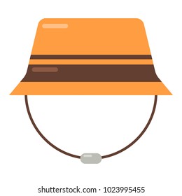 Bucket hat icon, flat style