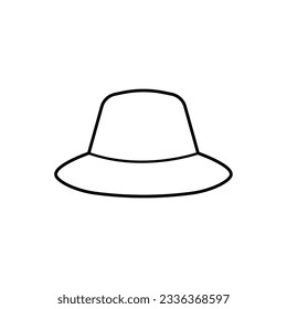 Bucket Hat Icon. Summer Outfit Element, Outdoor Protection Symbol.