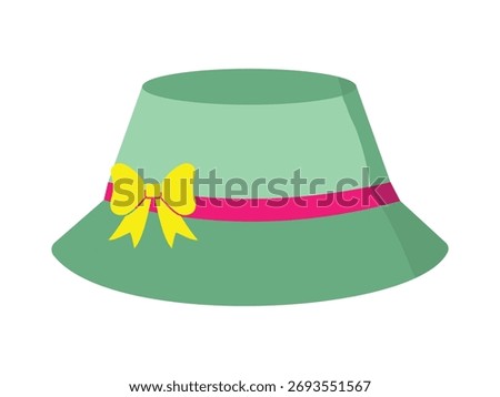 Bucket hat illustration. Bucket hat icon vector and symbol. Colorful party hats, Ideal for fashion, summer, or casual wear themes. Ladies hat vector illustration.