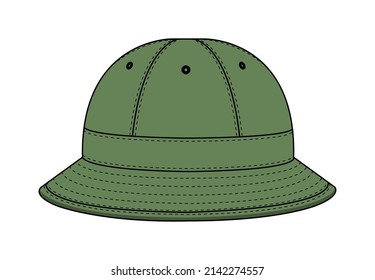 Bucket hat (metro hat ) template vector illustration