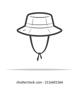 Bucket hat outline icon transparent vector isolated