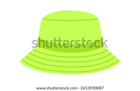 Bucket Hat side view. Summer Head Fashion accessory cap clothing technical illustration. Vector headgear for Men, women, unisex style, flat template CAD mockup sketch outline isolated