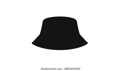 Bucket Hat Silhouette Against White Background Minimalist Design