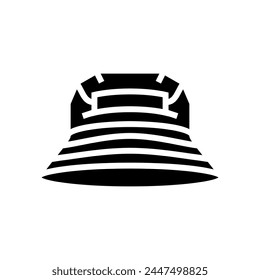 bucket hat streetwear cloth fashion glyph icon vector. bucket hat streetwear cloth fashion sign. isolated symbol illustration